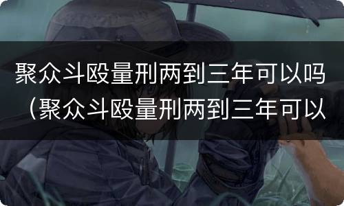 聚众斗殴量刑两到三年可以吗（聚众斗殴量刑两到三年可以吗）