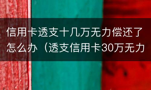 信用卡透支十几万无力偿还了怎么办（透支信用卡30万无力偿还怎么办）