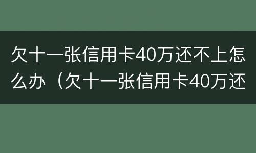 欠十一张信用卡40万还不上怎么办（欠十一张信用卡40万还不上怎么办呀）