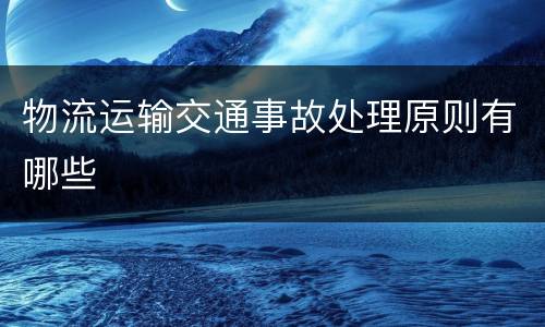 物流运输交通事故处理原则有哪些