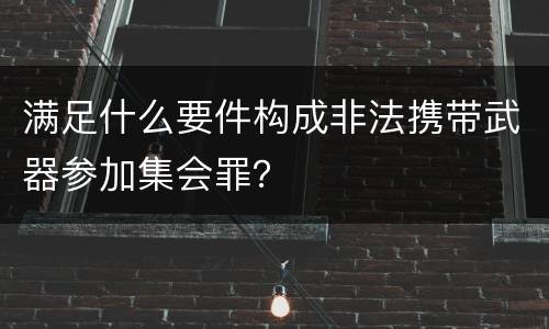 满足什么要件构成非法携带武器参加集会罪？
