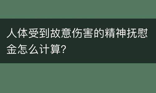 人体受到故意伤害的精神抚慰金怎么计算？