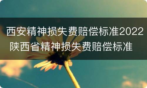 西安精神损失费赔偿标准2022 陕西省精神损失费赔偿标准