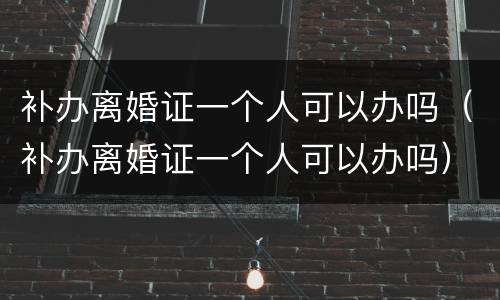 补办离婚证一个人可以办吗（补办离婚证一个人可以办吗）
