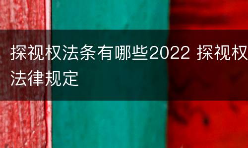 探视权法条有哪些2022 探视权法律规定