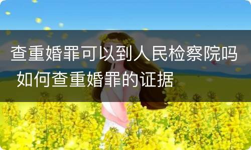 查重婚罪可以到人民检察院吗 如何查重婚罪的证据