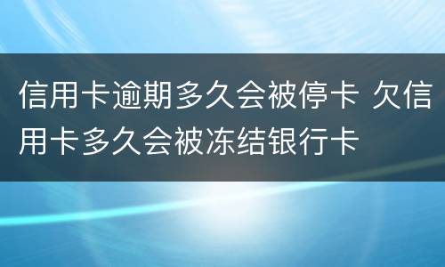信用卡逾期多久会被停卡 欠信用卡多久会被冻结银行卡