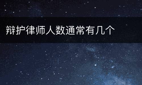 辩护律师人数通常有几个