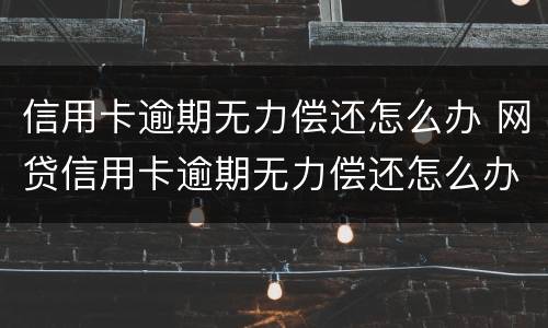 信用卡逾期无力偿还怎么办 网贷信用卡逾期无力偿还怎么办