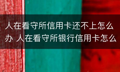 人在看守所信用卡还不上怎么办 人在看守所银行信用卡怎么还