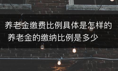养老金缴费比例具体是怎样的 养老金的缴纳比例是多少