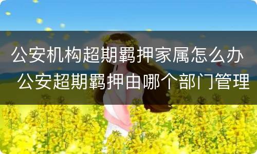 公安机构超期羁押家属怎么办 公安超期羁押由哪个部门管理
