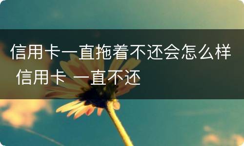 信用卡一直拖着不还会怎么样 信用卡 一直不还