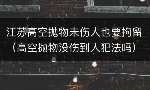 江苏高空抛物未伤人也要拘留（高空抛物没伤到人犯法吗）