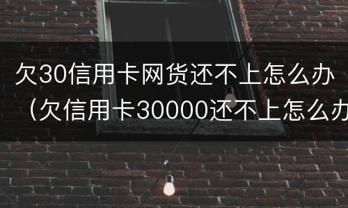 欠30信用卡网货还不上怎么办（欠信用卡30000还不上怎么办）