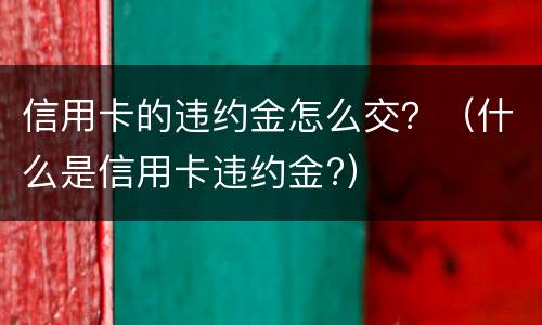 信用卡的违约金怎么交？（什么是信用卡违约金?）