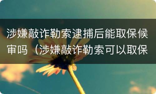 涉嫌敲诈勒索逮捕后能取保候审吗（涉嫌敲诈勒索可以取保候审吗）