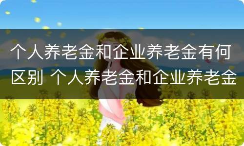 个人养老金和企业养老金有何区别 个人养老金和企业养老金有什么区别