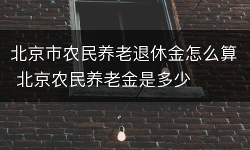 北京市农民养老退休金怎么算 北京农民养老金是多少