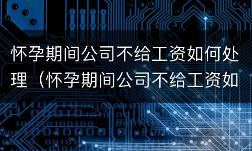 怀孕期间公司不给工资如何处理（怀孕期间公司不给工资如何处理好）