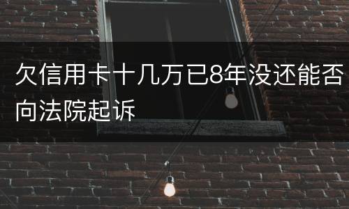欠信用卡十几万已8年没还能否向法院起诉