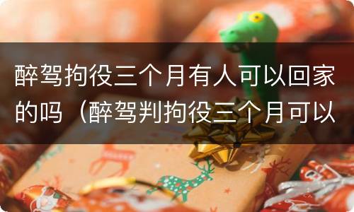 醉驾拘役三个月有人可以回家的吗（醉驾判拘役三个月可以每个月回家一天吗）