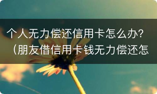 个人无力偿还信用卡怎么办？（朋友借信用卡钱无力偿还怎么办）