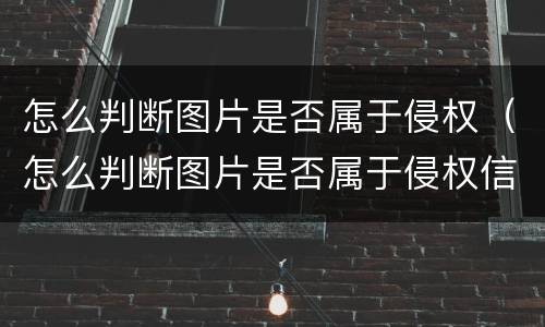 怎么判断图片是否属于侵权（怎么判断图片是否属于侵权信息）