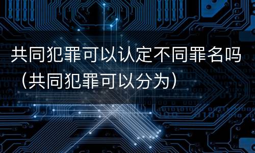 共同犯罪可以认定不同罪名吗（共同犯罪可以分为）