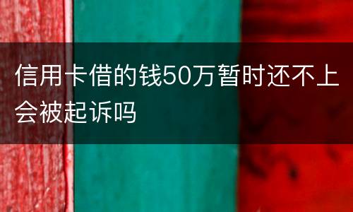 信用卡借的钱50万暂时还不上会被起诉吗