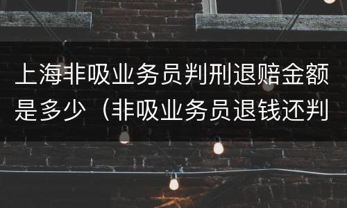 上海非吸业务员判刑退赔金额是多少（非吸业务员退钱还判刑吗）