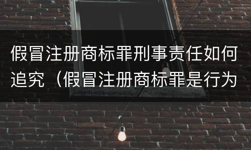 假冒注册商标罪刑事责任如何追究（假冒注册商标罪是行为犯吗）