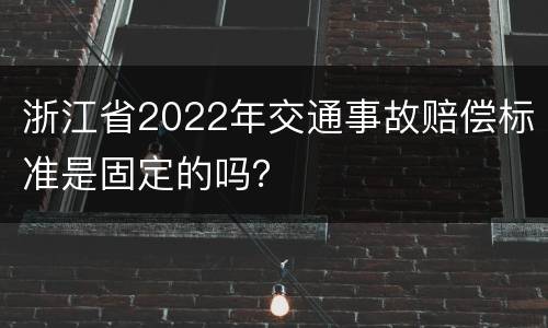 浙江省2022年交通事故赔偿标准是固定的吗？