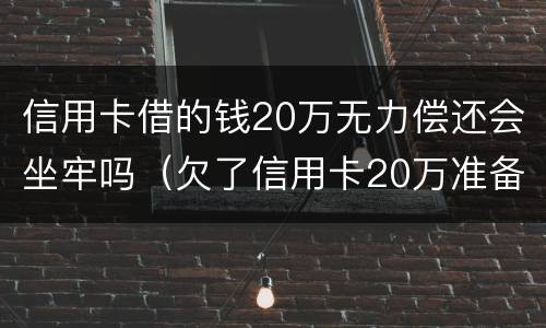 信用卡借的钱20万无力偿还会坐牢吗（欠了信用卡20万准备坐牢）