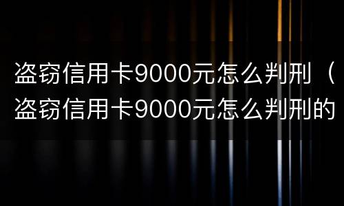 盗窃信用卡9000元怎么判刑（盗窃信用卡9000元怎么判刑的）