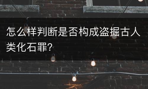 怎么样判断是否构成盗掘古人类化石罪？