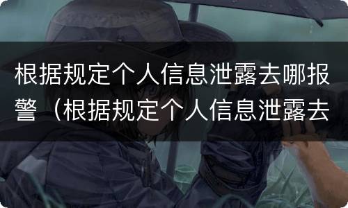 根据规定个人信息泄露去哪报警（根据规定个人信息泄露去哪报警呢）