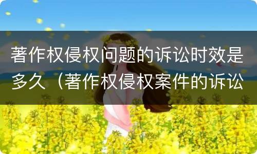 著作权侵权问题的诉讼时效是多久（著作权侵权案件的诉讼时效）