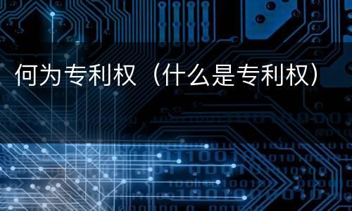 何为专利权（什么是专利权）