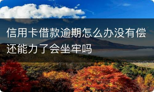 信用卡借款逾期怎么办没有偿还能力了会坐牢吗
