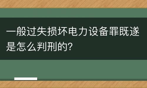 一般过失损坏电力设备罪既遂是怎么判刑的？