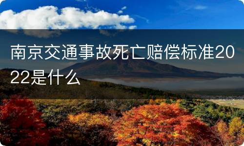 南京交通事故死亡赔偿标准2022是什么