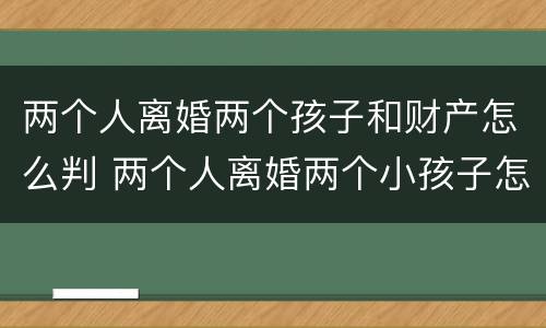 两个人离婚两个孩子和财产怎么判 两个人离婚两个小孩子怎么判的