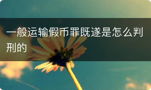一般运输假币罪既遂是怎么判刑的