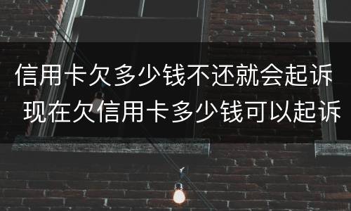 信用卡欠多少钱不还就会起诉 现在欠信用卡多少钱可以起诉