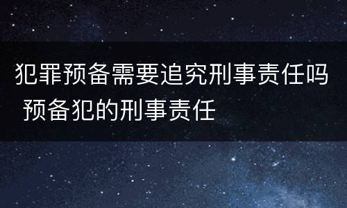 犯罪预备需要追究刑事责任吗 预备犯的刑事责任