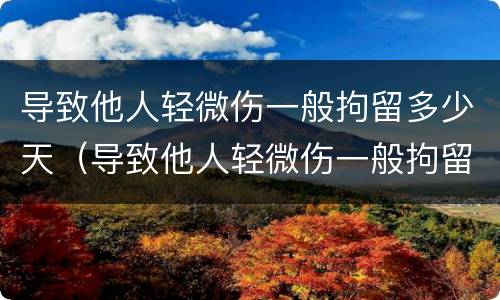 导致他人轻微伤一般拘留多少天（导致他人轻微伤一般拘留多少天判刑）