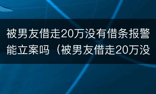 被男友借走20万没有借条报警能立案吗（被男友借走20万没有借条报警能立案吗）
