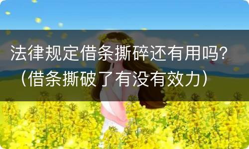 法律规定借条撕碎还有用吗？（借条撕破了有没有效力）