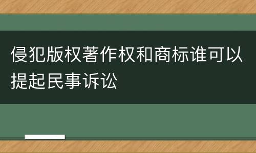 侵犯版权著作权和商标谁可以提起民事诉讼